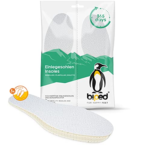 biped 3 pares de plantillas para zapato abierto, desodorantes, con discreto aroma de cítricos, plantillas de rizo de algodón con suave acolchado de látex natural z2774 (36-37)
