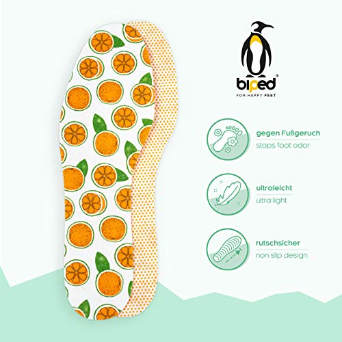 biped 8 Pares de Plantillas Frescas Naranjas - Muy Ligeras e Higiénicas - Levemente Perfumadas z1018 (42-43)