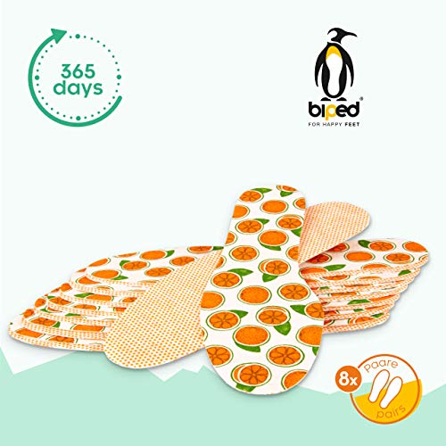 biped 8 Pares de Plantillas Frescas Naranjas - Muy Ligeras e Higiénicas - Levemente Perfumadas z1018 (42-43)