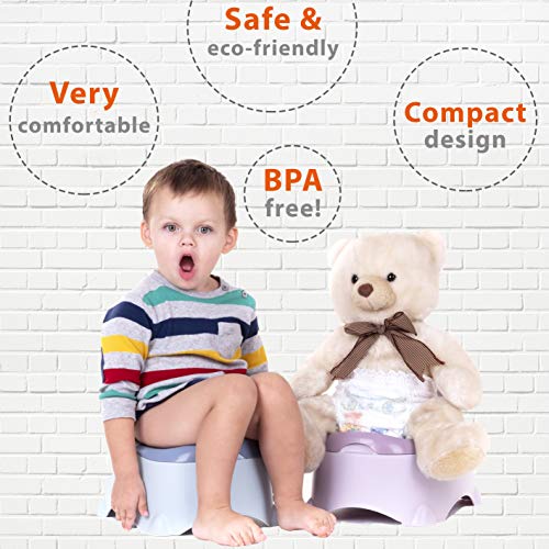 Bisoo - Orinales Infantiles - Incluye 3 Obsequios - Bebes + 2 Años - Vater Inodoro Para Niñas y Niños - Retrete Wc Portátil (Azúl)
