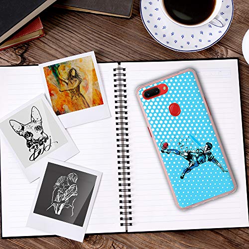 BJJ SHOP Funda Transparente para [ OPPO R15 Pro ], Carcasa de Silicona Flexible TPU, diseño: Futbolista chutando de chilena