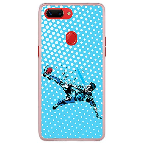 BJJ SHOP Funda Transparente para [ OPPO R15 Pro ], Carcasa de Silicona Flexible TPU, diseño: Futbolista chutando de chilena