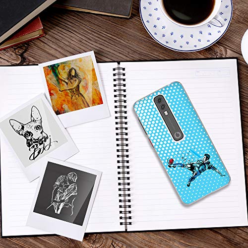 BJJ SHOP Funda Transparente para [ Vodafone Smart V10 ], Carcasa de Silicona Flexible TPU, diseño: Futbolista chutando de chilena