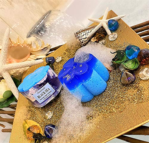 Black Sea - Esponja de jabón natural hecha a mano para niños con aceites de coco y cítricos, vegana, libre de crueldad, libre de parabenos, limpieza, hidratación, embalaje de 2x70g