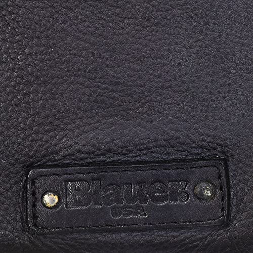Blauer USA - Cartera de Piel Suave para Hombre, con portadocumentos y Tarjetero, 11 x 9 x 2 cm, Color Negro