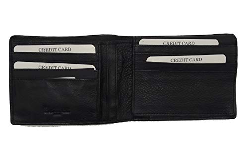 Blauer USA Colección Rivy, Cartera de piel suave para hombre con tarjetero y tarjetero, 9,5 x 12,5 x 2 cm, negro