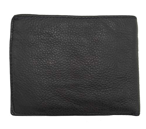 Blauer USA Colección Rivy, Cartera de piel suave para hombre con tarjetero y tarjetero, 9,5 x 12,5 x 2 cm, negro