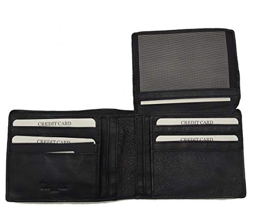 Blauer USA Colección Rivy, Cartera de piel suave para hombre con tarjetero y tarjetero, 9,5 x 12,5 x 2 cm, negro