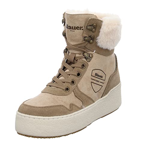 Blauer USA Madeline Taupe - Botas para mujer de piel sintética de nobuck, topo, 37 EU