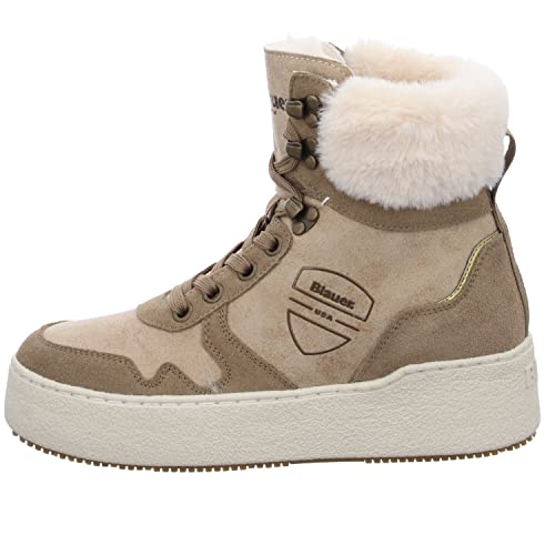 Blauer USA Madeline Taupe - Botas para mujer de piel sintética de nobuck, topo, 37 EU