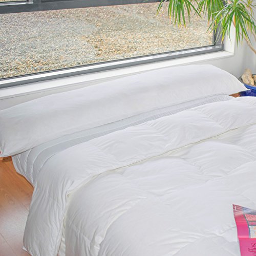 Bleu Câlin Almohada Cilíndrica Aplanada, Memoria de Forma, Blanco, 160x40 cm, TMFW160