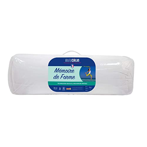 Bleu Câlin Almohada Cilíndrica Aplanada, Memoria de Forma, Blanco, 160x40 cm, TMFW160