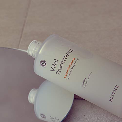 BLITHE Tratamiento vital 9 Tónico de esencia de semillas esenciales con niacinamida - Tónico facial aclarador con té verde, hinojo y chía para pieles sensibles 150 ml