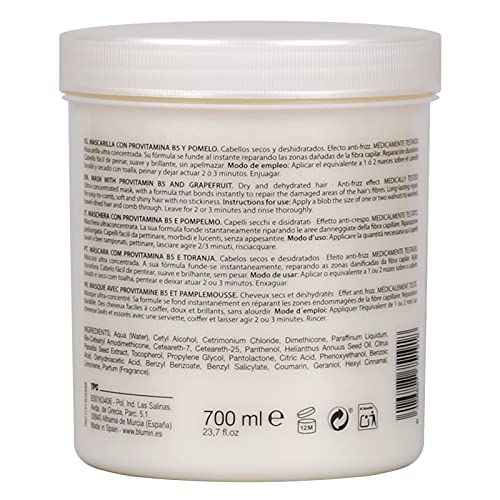 Blumin Mascarilla efecto Anti-Frizz con Pomelo y Provitamina B5, para Cabellos Secos y Deshidratados, 700 ml
