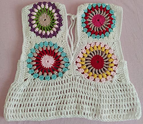 Blusa Crop Top Alaia Crochet. Ropa Mujer, ganchillo, hecho a mano.… (M)