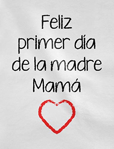 Body de Manga Corta para bebé - Feliz Primer Día de la Madre - para Mamá en su Día 3-6 Mes Rosa