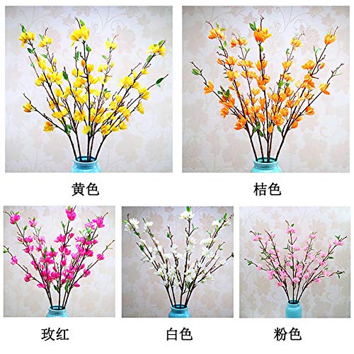 BOICXM 4 piezas de jazmín artificial de invierno de 90 cm, amarillo falso jazmín de invierno, flores artificiales de tallo largo para patio, fiesta, boda, decoración del hogar
