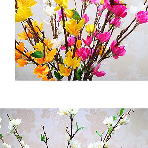 BOICXM 4 piezas de jazmín artificial de invierno de 90 cm, amarillo falso jazmín de invierno, flores artificiales de tallo largo para patio, fiesta, boda, decoración del hogar