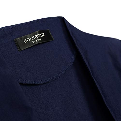Bolerose Chicas Manga 3/4 Formal Niñas Bolero Cárdigan (Azul Oscuro, 7-8 años)
