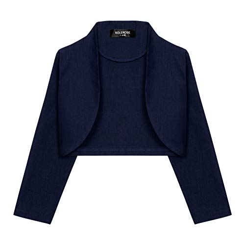 Bolerose Chicas Manga 3/4 Formal Niñas Bolero Cárdigan (Azul Oscuro, 7-8 años)