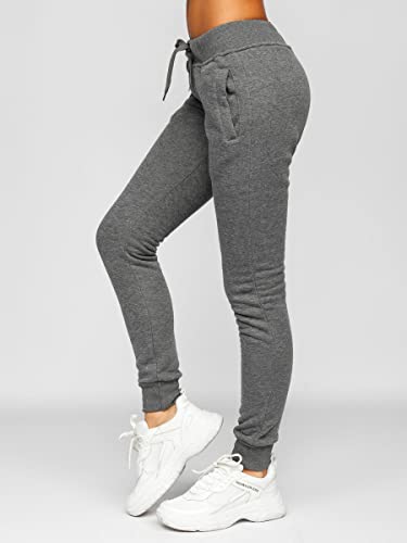 BOLF Mujer Pantalón Deportivo Pantalón de Chándal Largos Jogger Pantalones de Algodón Entrenamiento Jogging Outdoor Estilo Deportivo Slim Fit CK-01 Grafito L [F6F]