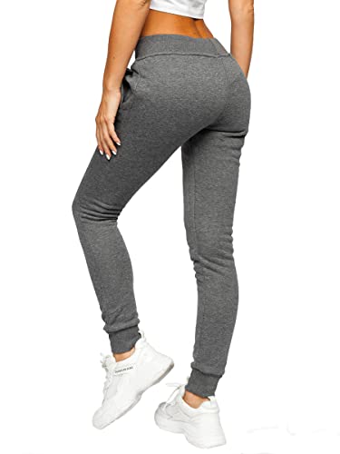 BOLF Mujer Pantalón Deportivo Pantalón de Chándal Largos Jogger Pantalones de Algodón Entrenamiento Jogging Outdoor Estilo Deportivo Slim Fit CK-01 Grafito L [F6F]