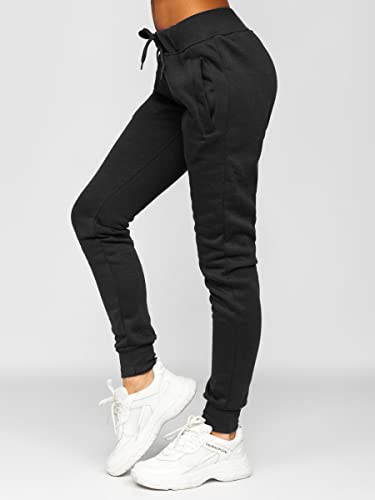 BOLF Mujer Pantalón Deportivo Pantalón de Chándal Largos Jogger Pantalones de Algodón Entrenamiento Jogging Outdoor Estilo Deportivo Slim Fit CK-01 Negro M [F6F]