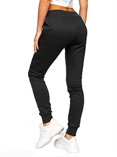 BOLF Mujer Pantalón Deportivo Pantalón de Chándal Largos Jogger Pantalones de Algodón Entrenamiento Jogging Outdoor Estilo Deportivo Slim Fit CK-01 Negro M [F6F]