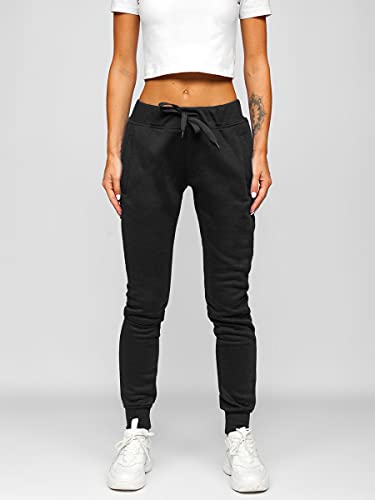 BOLF Mujer Pantalón Deportivo Pantalón de Chándal Largos Jogger Pantalones de Algodón Entrenamiento Jogging Outdoor Estilo Deportivo Slim Fit CK-01 Negro M [F6F]
