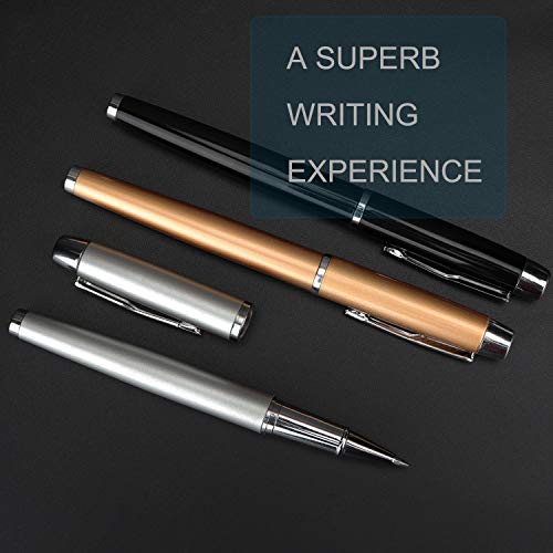 Bolígrafo -3 Bolígrafos de Metal Noble, Para uso Comercial y Escolar Masculino y Femenino, Bolígrafo Exquisito Para Regalos de Cumpleaños de Empresa, Viene con 3 Recambios Adicionales de 0,5 mm