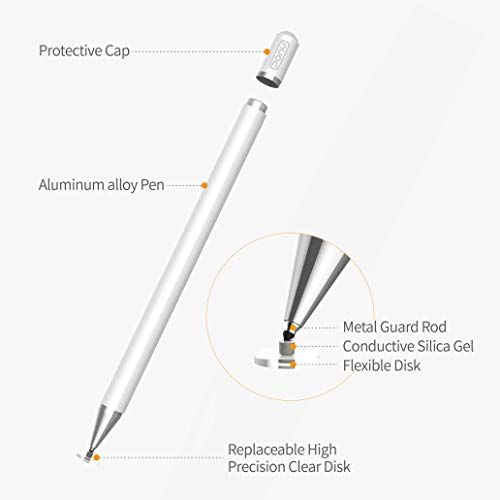 Bolígrafos Stylus para pantallas táctiles, punta de disco de alta sensibilidad con lápiz capacitivo universal para y otras pantallas táctiles