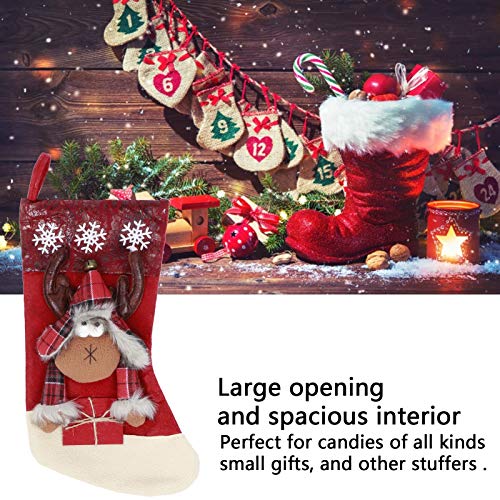 Bolsa, Calcetín de Navidad Lindo Reutilizable, para Escuelas, Aulas, Clubes, Oficinas, Empleados, Dulces de Todo Tipo, Pequeños Regalos, Fiestas(Calcetines navideños de Alce)