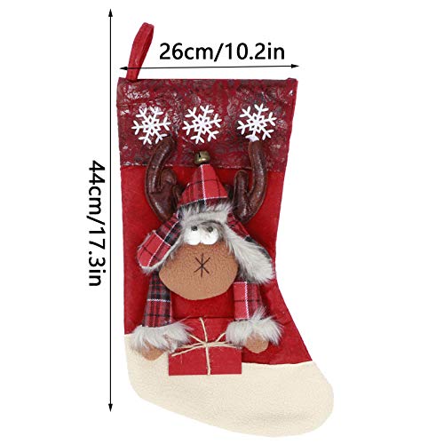 Bolsa, Calcetín de Navidad Lindo Reutilizable, para Escuelas, Aulas, Clubes, Oficinas, Empleados, Dulces de Todo Tipo, Pequeños Regalos, Fiestas(Calcetines navideños de Alce)