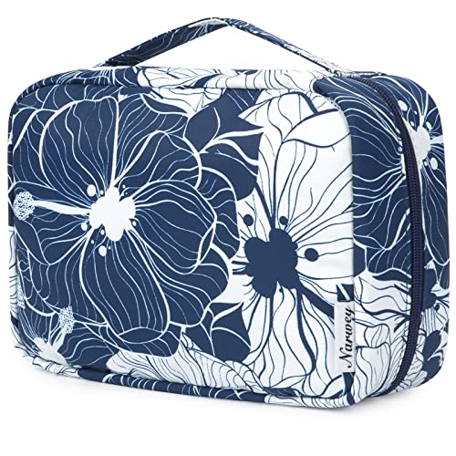 Bolsa de aseo colgante de viaje, organizador cosmético de maquillaje, para mujeres, niñas, niños, resistente al agua, Loto Azul