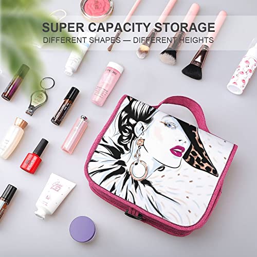 Bolsa De Cosméticos De Maquillaje Resistente Al Agua Mujer Glamour Neceser Bolsa De Viaje con Gancho para Colgar