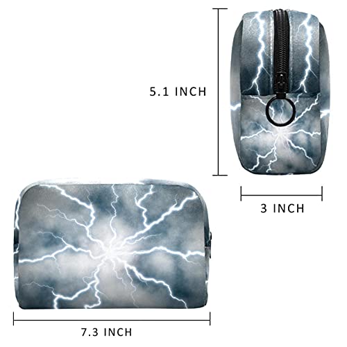 Bolsa de maquillaje de viaje de descarga eléctrica para maquillaje, bolsa de maquillaje, organizador con cremallera para mujeres y niñas