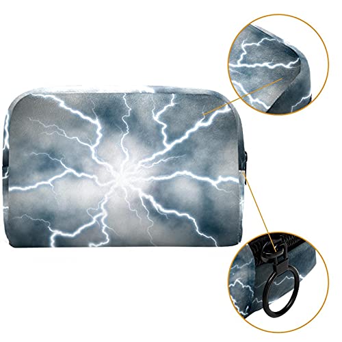 Bolsa de maquillaje de viaje de descarga eléctrica para maquillaje, bolsa de maquillaje, organizador con cremallera para mujeres y niñas