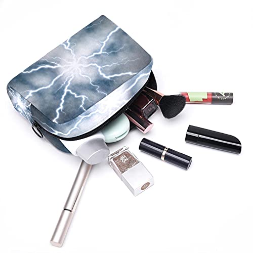 Bolsa de maquillaje de viaje de descarga eléctrica para maquillaje, bolsa de maquillaje, organizador con cremallera para mujeres y niñas