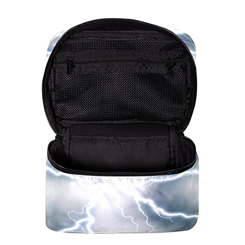 Bolsa de maquillaje de viaje de descarga eléctrica para maquillaje, organizador de maquillaje, con cremallera, para mujeres y niñas