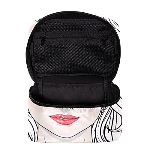 Bolsa de maquillaje de viaje para niña de sirena, entre corales y peces, bolsa de maquillaje grande, organizador de maquillaje, con cremallera, para mujeres y niñas