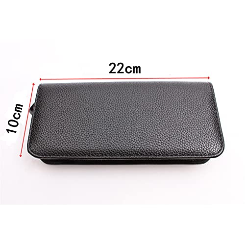 Bolsa de piel profesional para tijeras de peluquería, para guardar herramientas de peluquería (negro) (22 cm x 10 cm)