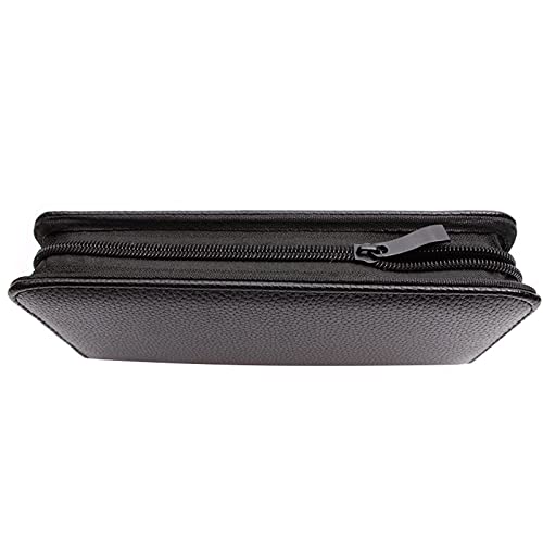 Bolsa de piel profesional para tijeras de peluquería, para guardar herramientas de peluquería (negro) (22 cm x 10 cm)