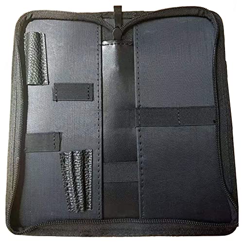 Bolsa de piel profesional para tijeras de peluquería, para guardar herramientas de peluquería (negro) (22 cm x 10 cm)
