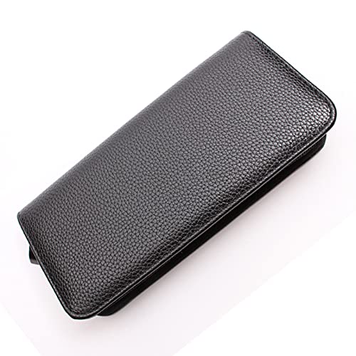 Bolsa de piel profesional para tijeras de peluquería, para guardar herramientas de peluquería (negro) (22 cm x 10 cm)