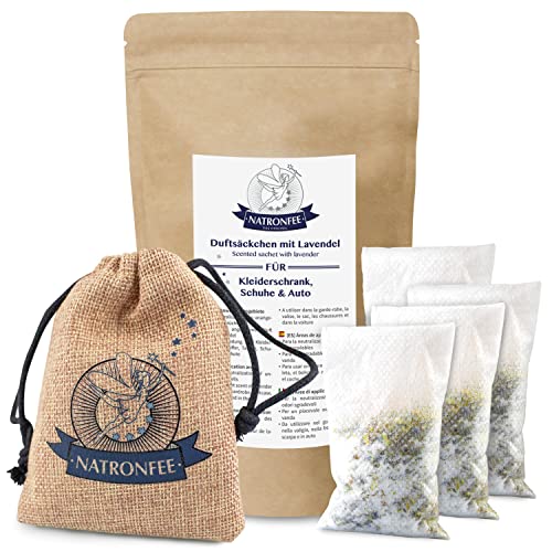 Bolsas de fragancia para el armario y los cajones - Neutralizador de olores - Bicarbonato de sodio bolsitas perfumadas con lavanda - Bolsas de lavanda para la cocina, el coche, el armario y más.