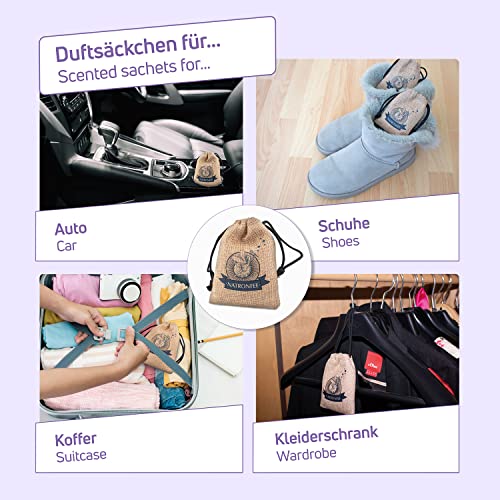 Bolsas de fragancia para el armario y los cajones - Neutralizador de olores - Bicarbonato de sodio bolsitas perfumadas con lavanda - Bolsas de lavanda para la cocina, el coche, el armario y más.
