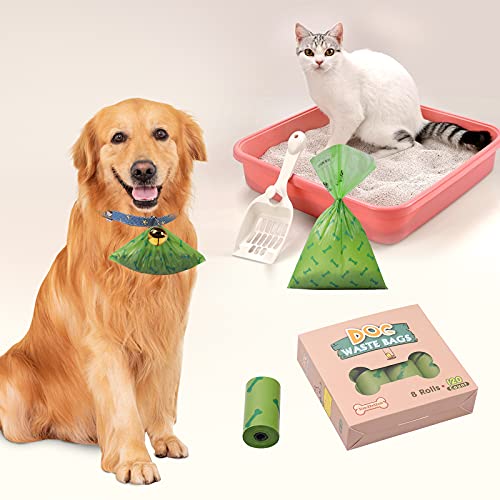 bolsas excrementos perros 120 Extra gruesa Perfumado a Lavanda Bolsas para Caca de Perro Biodegradable Mide 32 * 22cm Seguridad 100% a prueba de fugas Verde