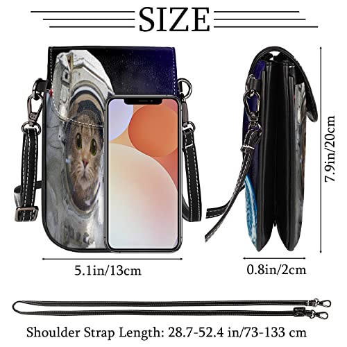Bolso bandolera para teléfono celular con diseño de astronauta, tamaño pequeño, de 5,1 x 0,8 pulgadas, con correa para el hombro, para hombres, mujeres y niñas