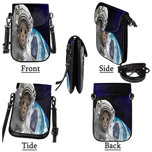 Bolso bandolera para teléfono celular con diseño de astronauta, tamaño pequeño, de 5,1 x 0,8 pulgadas, con correa para el hombro, para hombres, mujeres y niñas