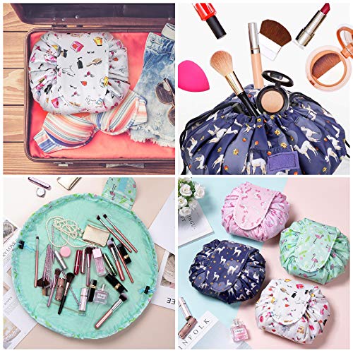 Bolso de Cosméticos, XiYee 4 Piezas Neceser Viaje Mujer Bolsa, Bolsa de Almacenamiento de Maquillaje Perezoso de Viaje de Gran Capacidad Portátil e Impermeable Paquete Duales Mágicas